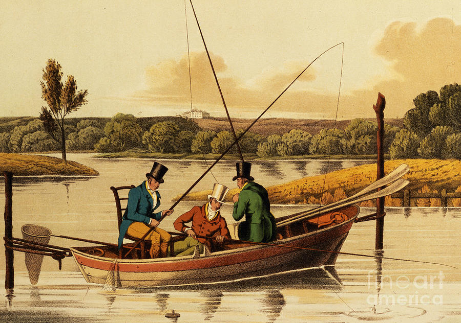 Henry Thomas Alken Painting - Fishing in a Punt by Henry Thomas Alken