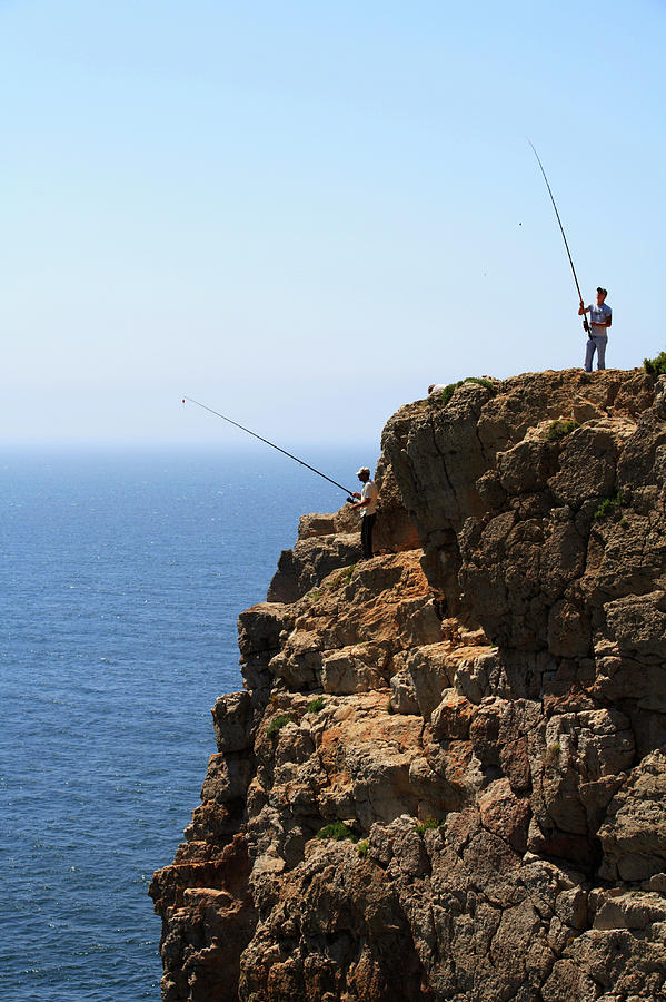 Atlantic Ocean Photograph - Fishing In Sagres, Portugal by Darron R. Silva