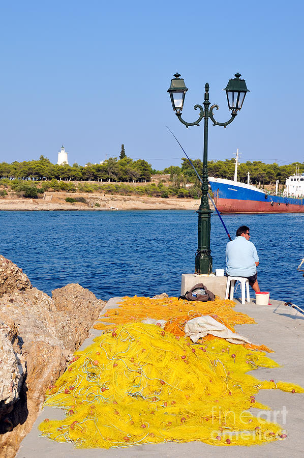 Fishing in Spetses town Photograph by George Atsametakis