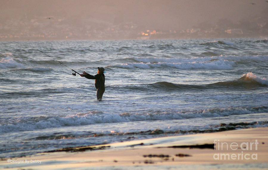 Fishing in the Pacific at Dusk Photograph by Debby Pueschel