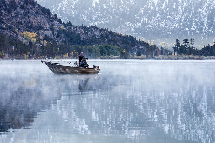 Boat Photograph - Fishing Into Silver by Priya Ghose