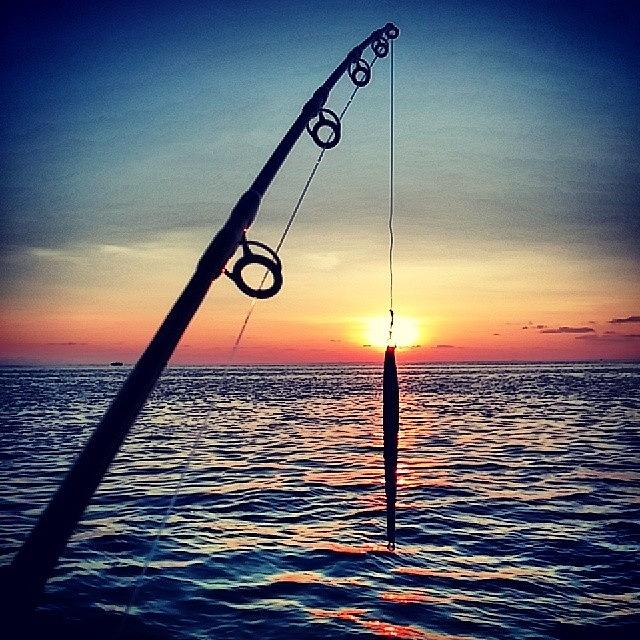 Sunset Photograph - #fishing #jigging #jig #maldives #sea by Shamoon Sabig