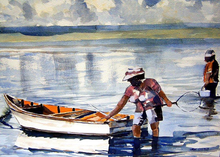 Fishing Painting - Fishing by Jon Shepodd