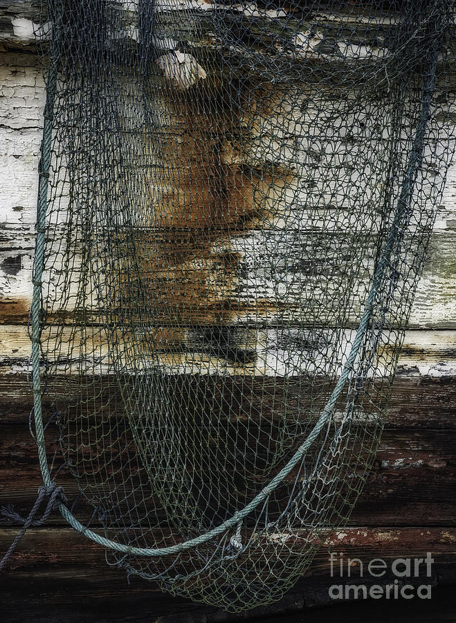 Fishing Net and Derelict Boat Photograph by David Waldrop
