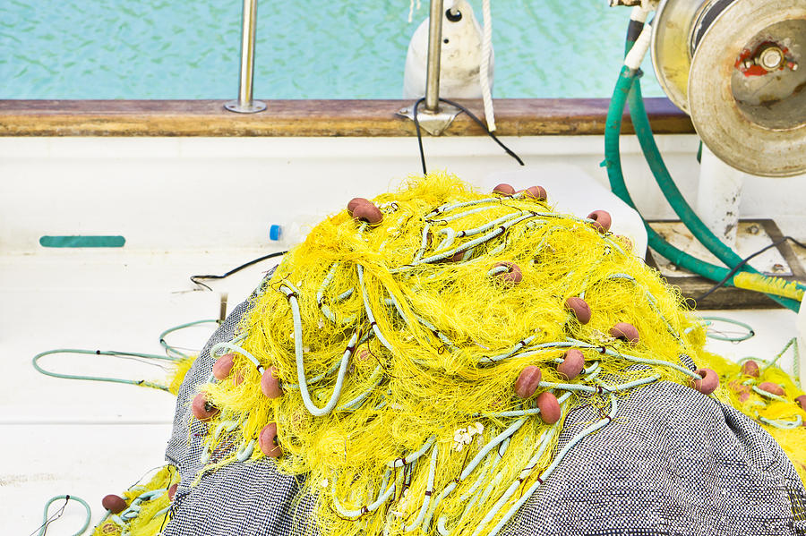 Boat Photograph - Fishing net by Tom Gowanlock