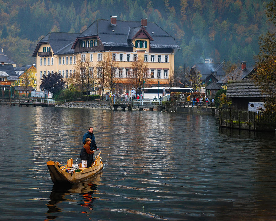 Fishing On Lake Hallstatt Photograph by David Waldo - Pixels