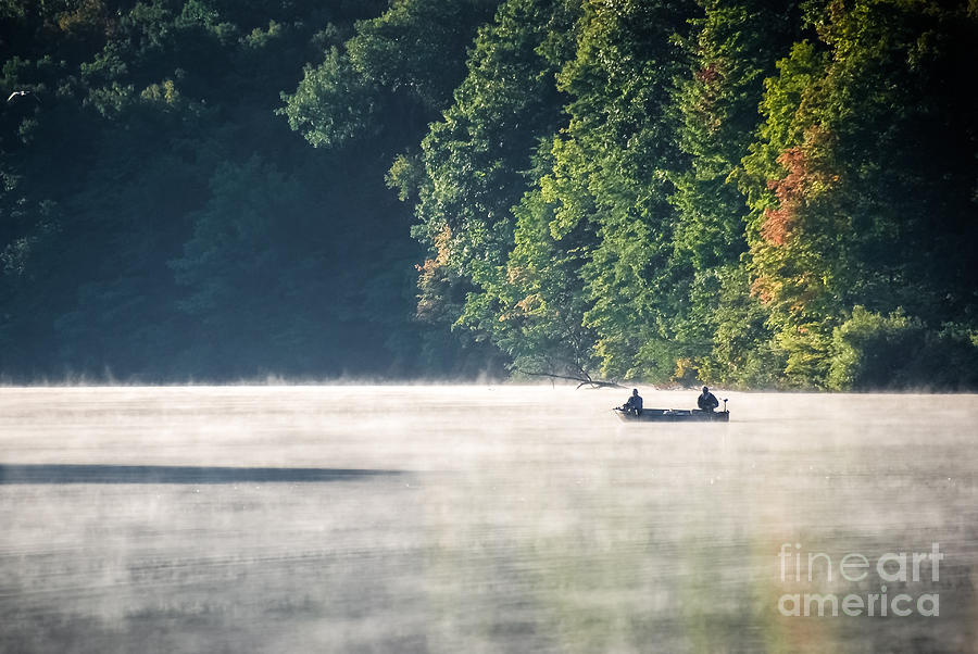 Fishing On Morning Mist Photograph by Al Andersen