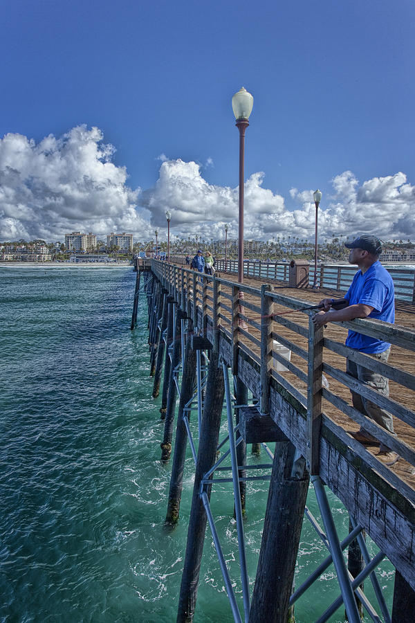 Fishing on Oceanside Pier Photograph by Diana Powell
