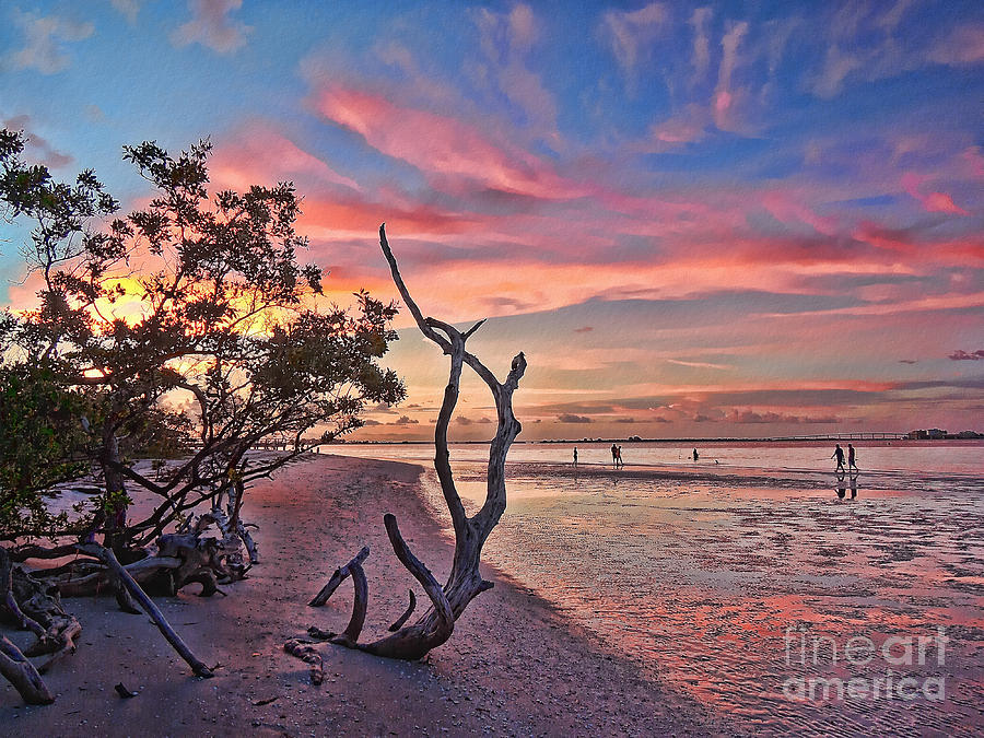 Sunset Photograph - Fishing On Sanibel Island by Jeff Breiman