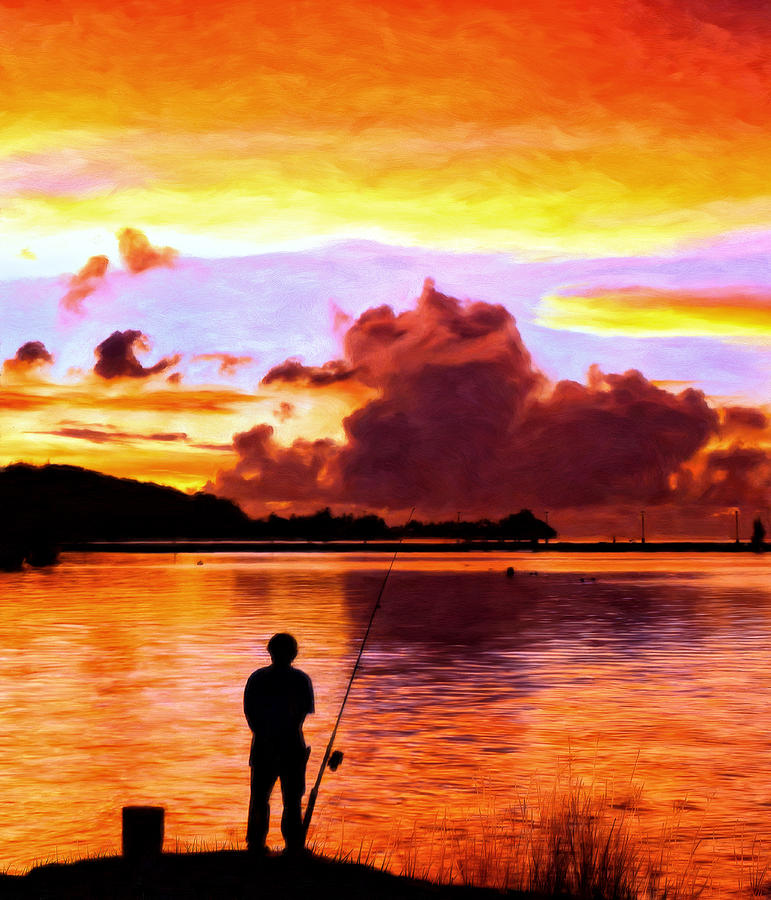 Fishing on the Bay Painting by Michael Pickett