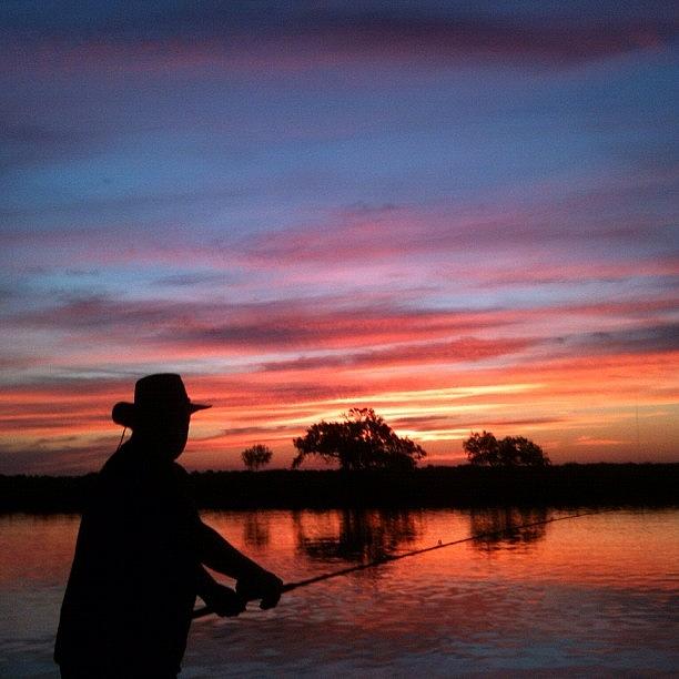 Sunset Photograph - Fishing on the Bayou by Suzanne Clark