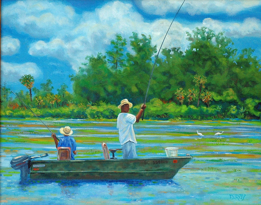 Fishing On The Cooper Painting by Dwain Ray