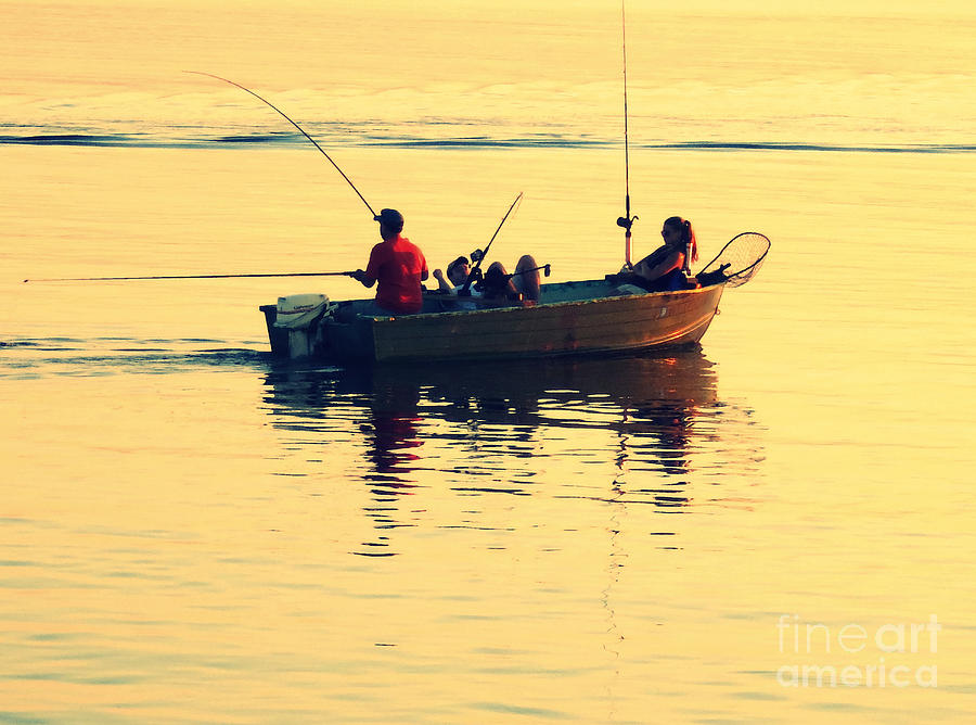 Sunset Photograph - Fishing  by Patricia Januszkiewicz