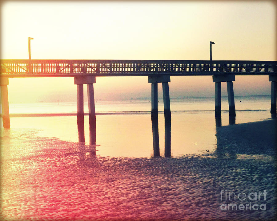 Fishing Pier at Dawn Photography Light Leaks Photograph by Chris Andruskiewicz