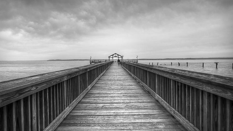 Leesylvania Pier Black and White Photograph by Michael Donahue