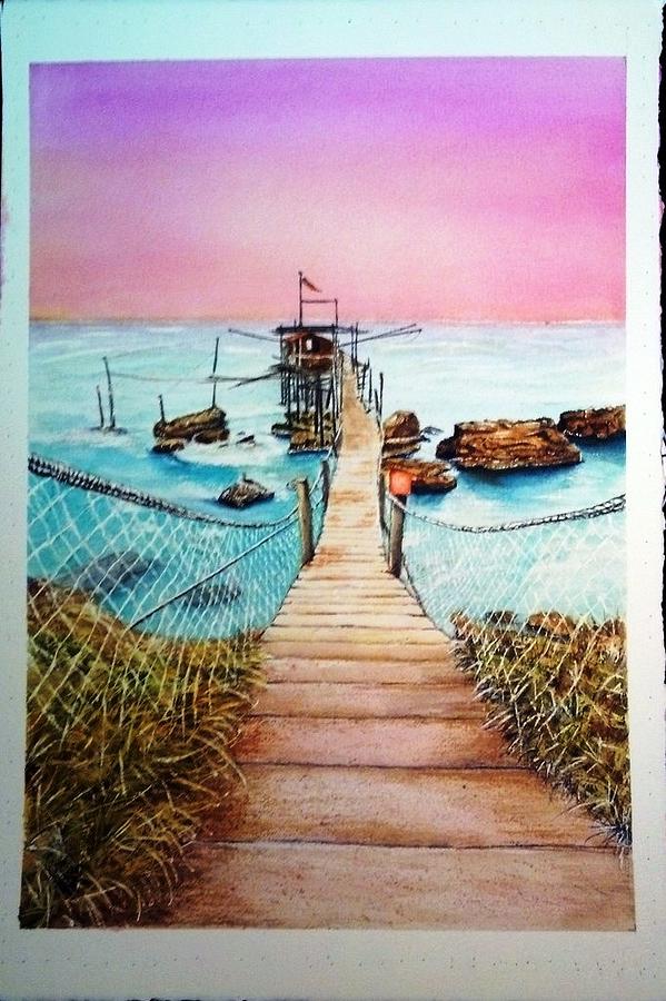 Fishing Pier Painting by Richard Benson