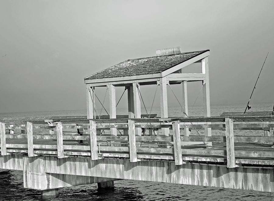 Black And White Photograph - Fishing Pier by Tikvahs Hope
