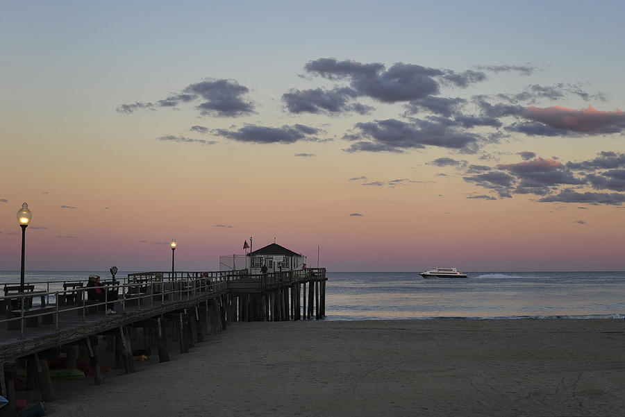 Sunset Photograph - Ocean Grove NJ Fishing Pier by Terry DeLuco
