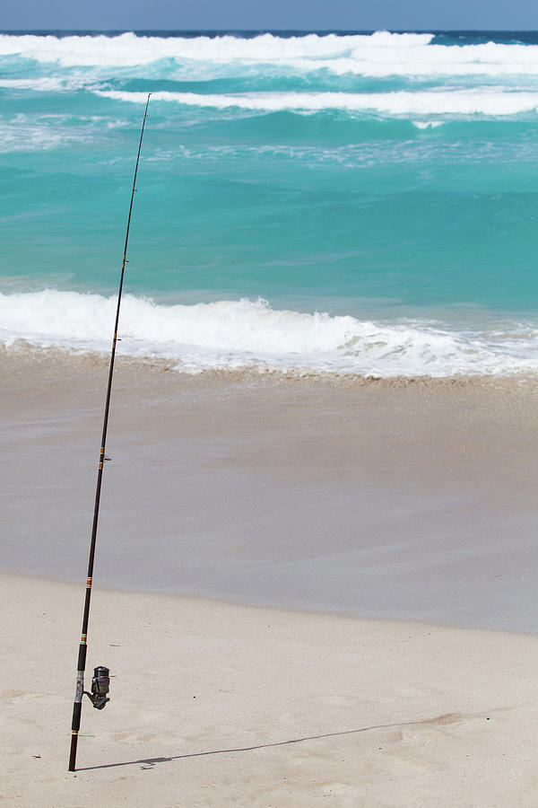 Fishing Rod On Beach, Australia Photograph by Robert Lang Photography