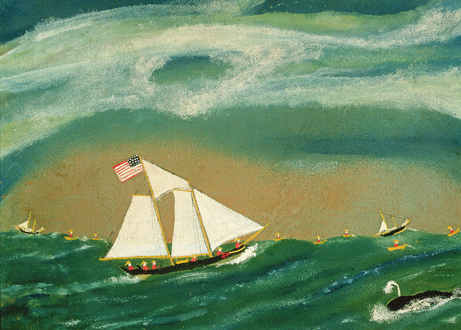 Boat Painting - Fishing Schooner Josephine on the Grand Banks by John OJ Frost