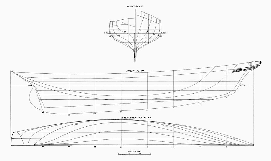 Fishing Schooner Plans Photograph by Granger - Pixels