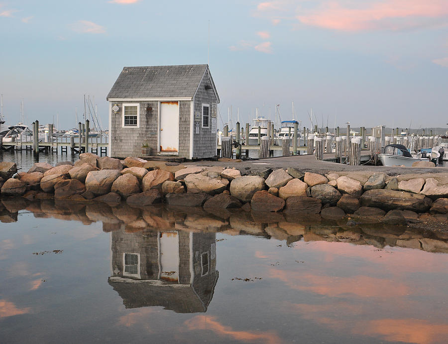 Boat Photograph - Fishing Shack Early Evening by Phyllis Tarlow