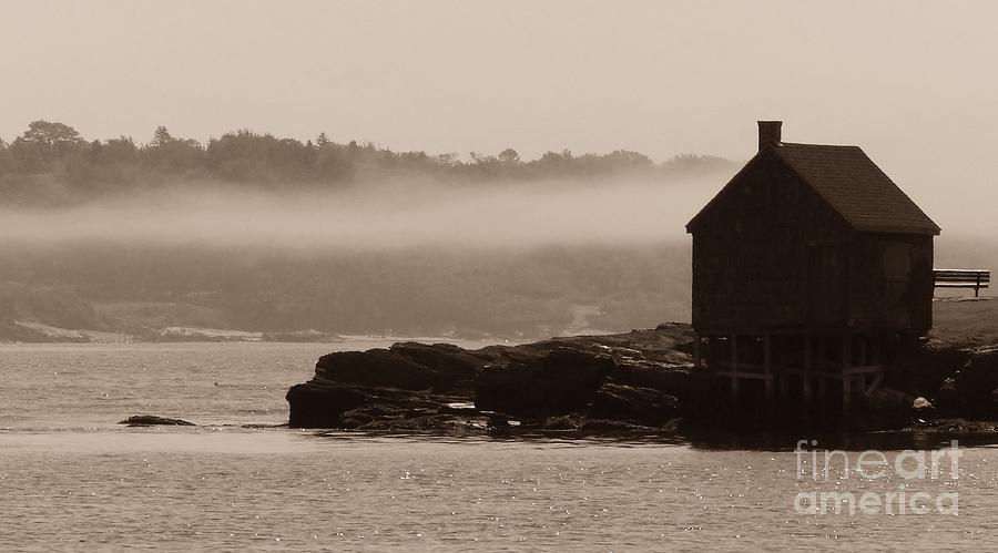 Fishing Shack In The Fog On Willard Beach South Portland Maine Photograph by Christine Stack Fishing Shack In The Fog On Willard Beach South Portland Maine Photograph by Christine Stack