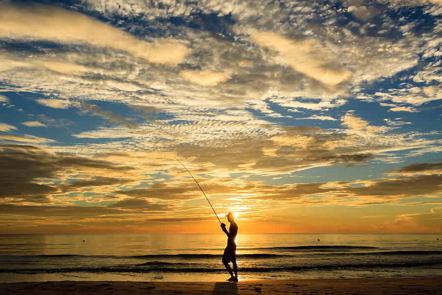 Fishing silhouette Photograph by Aoshi Vn - Pixels