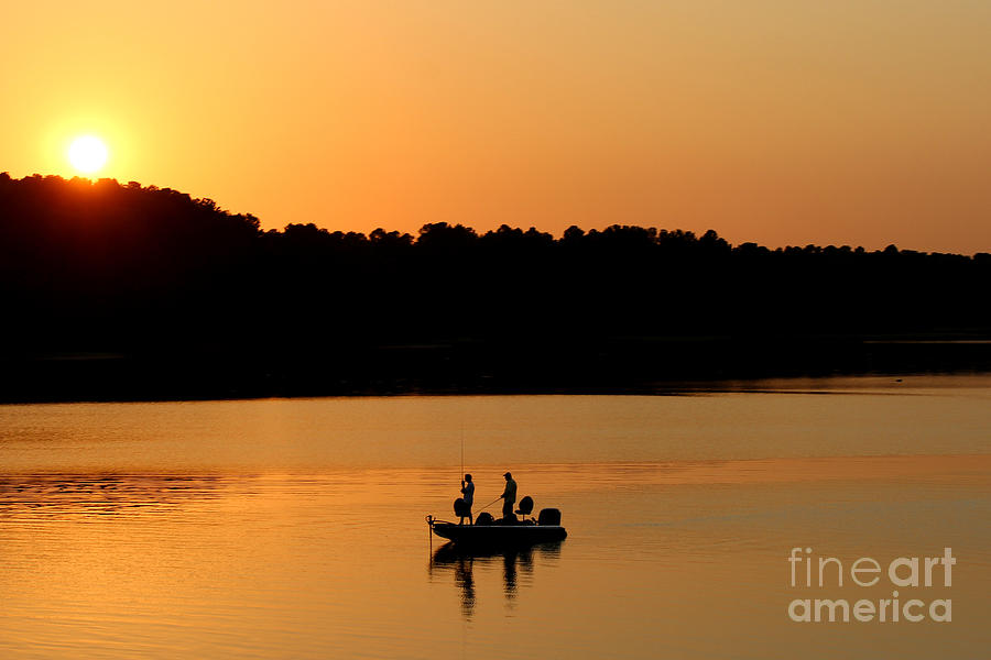 Fishing Silhouette  Photograph by Kathy  White