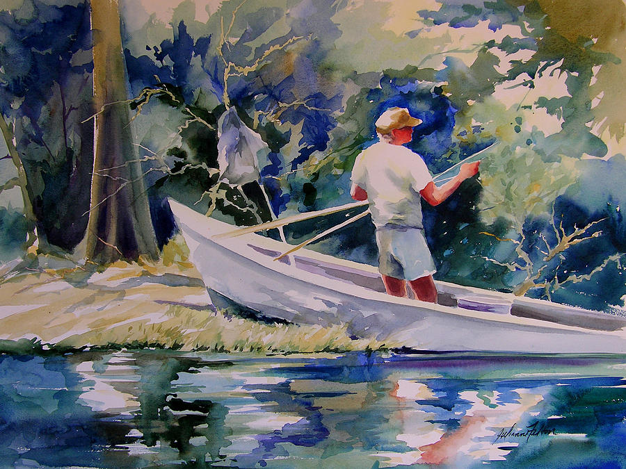 Fishing Spruce Creek Painting by Julianne Felton