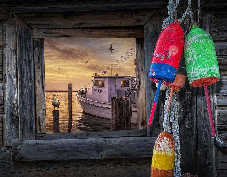 Fishing Boat Harbor Sunrise Photograph by Randall Nyhof