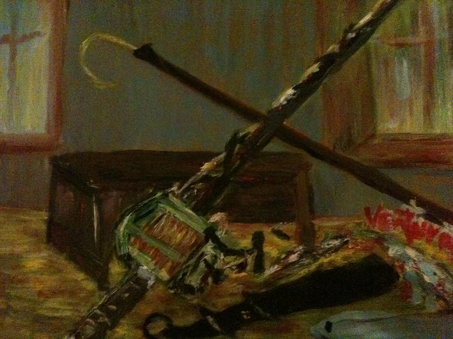 Fishing Tackle Painting by Clare Ventura