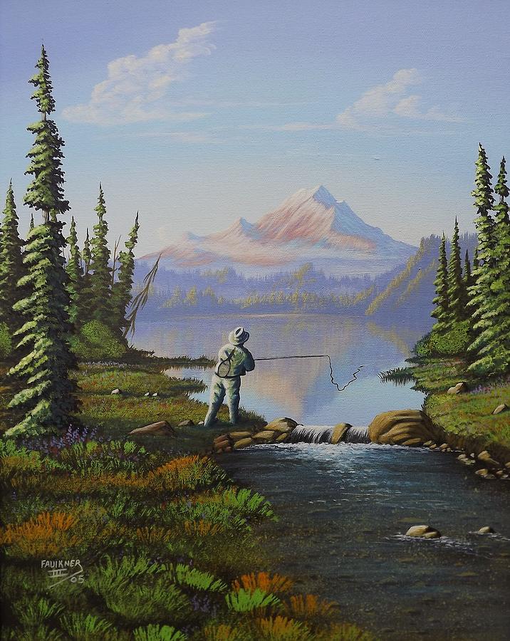 Fishing the High Lakes Painting by Richard Faulkner