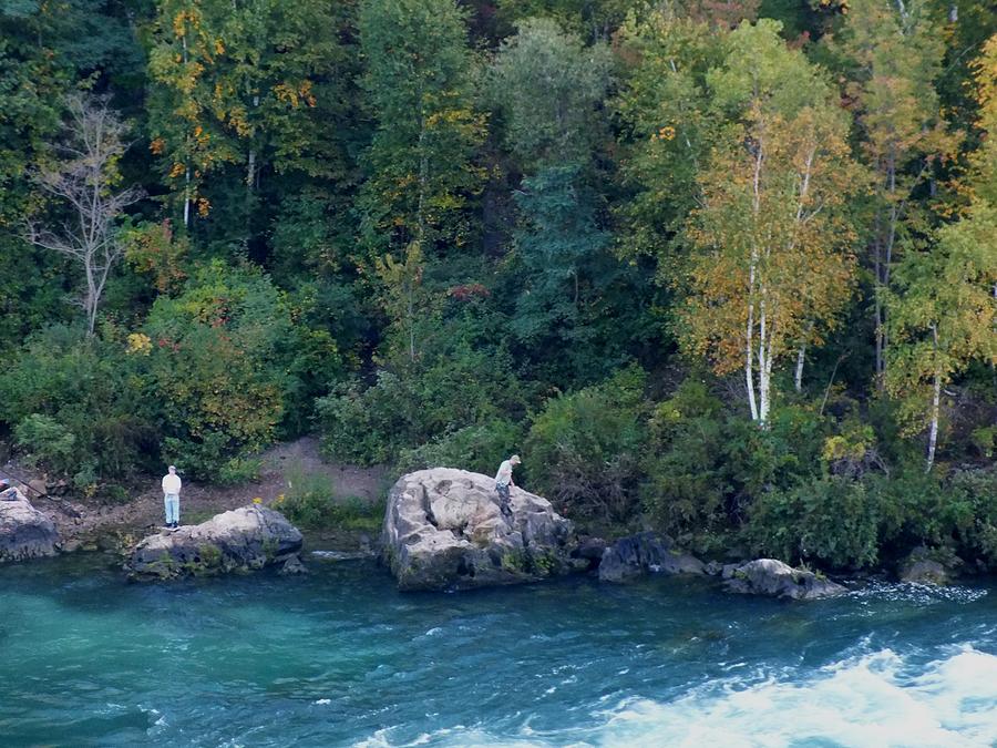 Fishing the Niagara Gorge Photograph by Peggy King