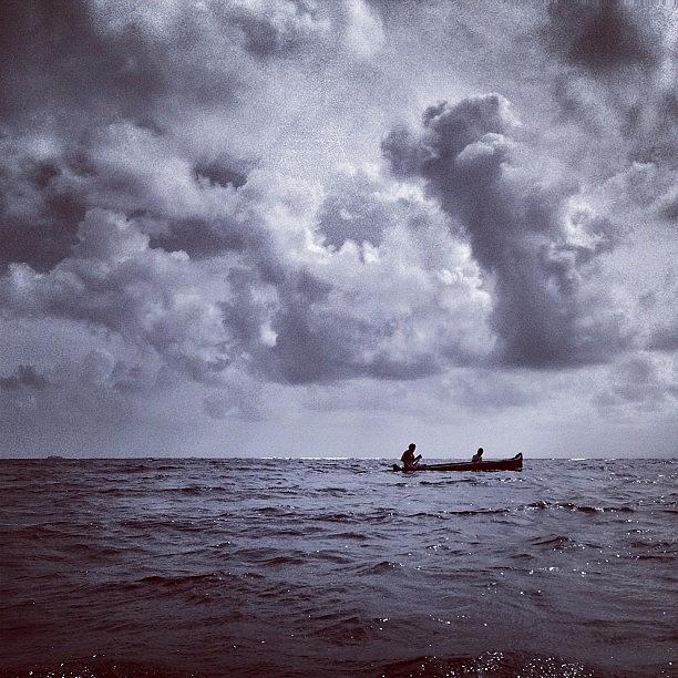 Kuna Photograph - Fishing The Sea In A Dugout Canoe #kuna by Bruce Allan