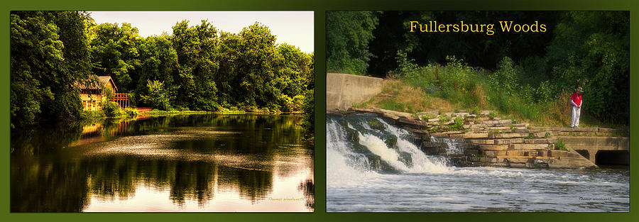 Tree Photograph - Fishing The Spillway Nature Center 01 Fullersburg Woods 2 Panel by Thomas Woolworth