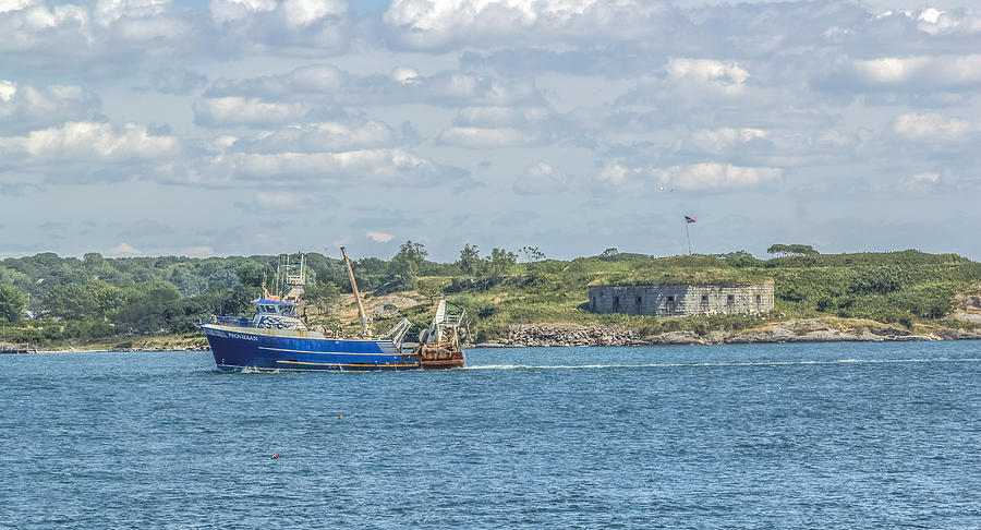 Fishing trawler coming into port Photograph by Jane Luxton