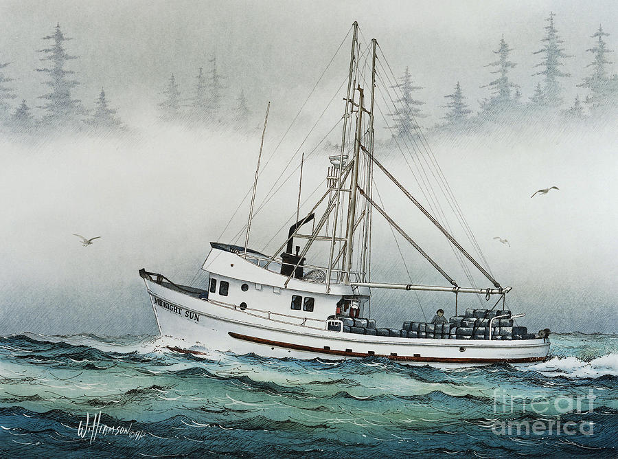 Fishing Vessel MIDNIGHT SUN Painting by James Williamson