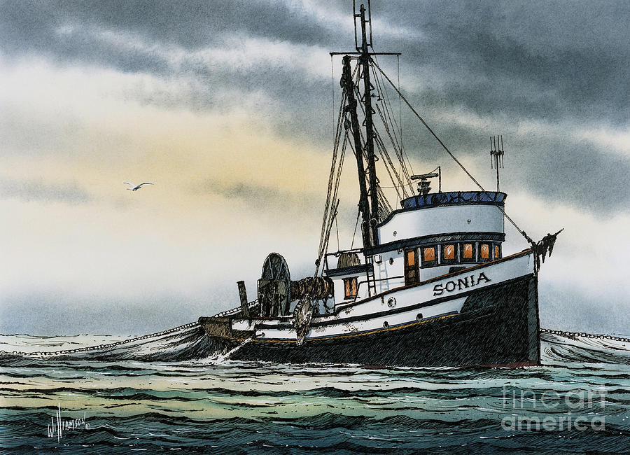 Fishing Vessel SONIA Painting by James Williamson