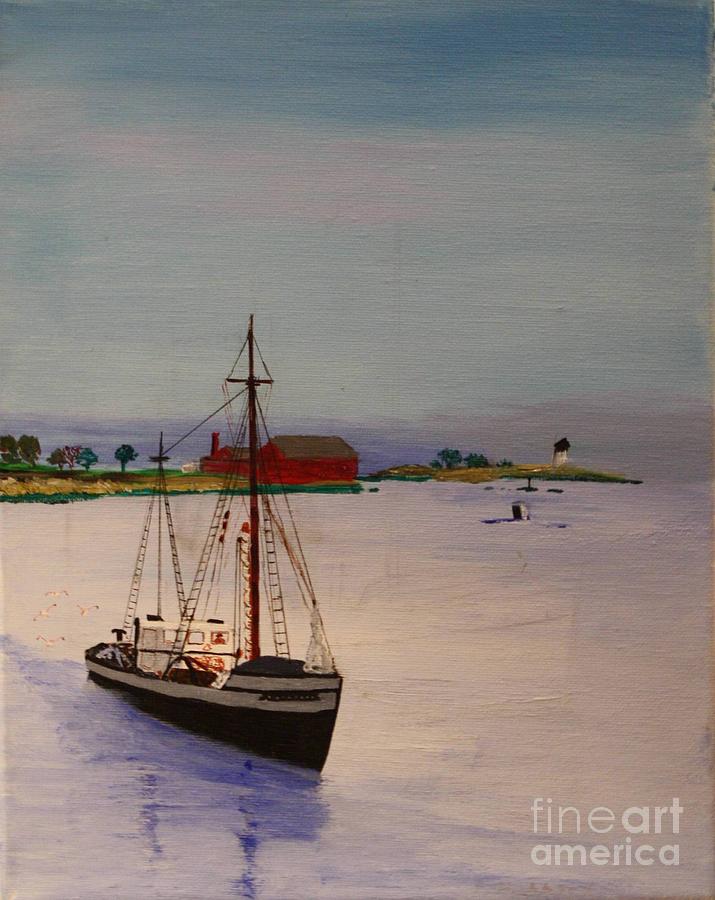 Bill Hubbard Painting - Fishing vessel Superior by Bill Hubbard