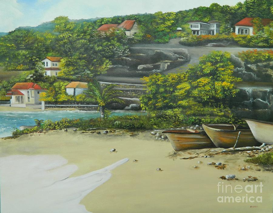 Fishing Village Painting by Kenneth Harris