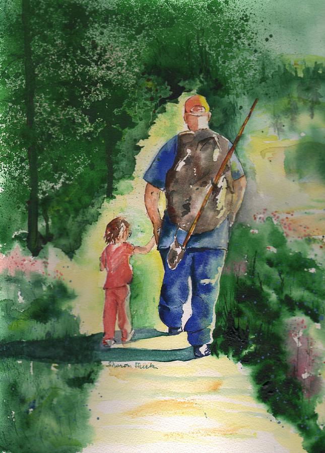 Fishing with My Dad Painting by Sharon Mick