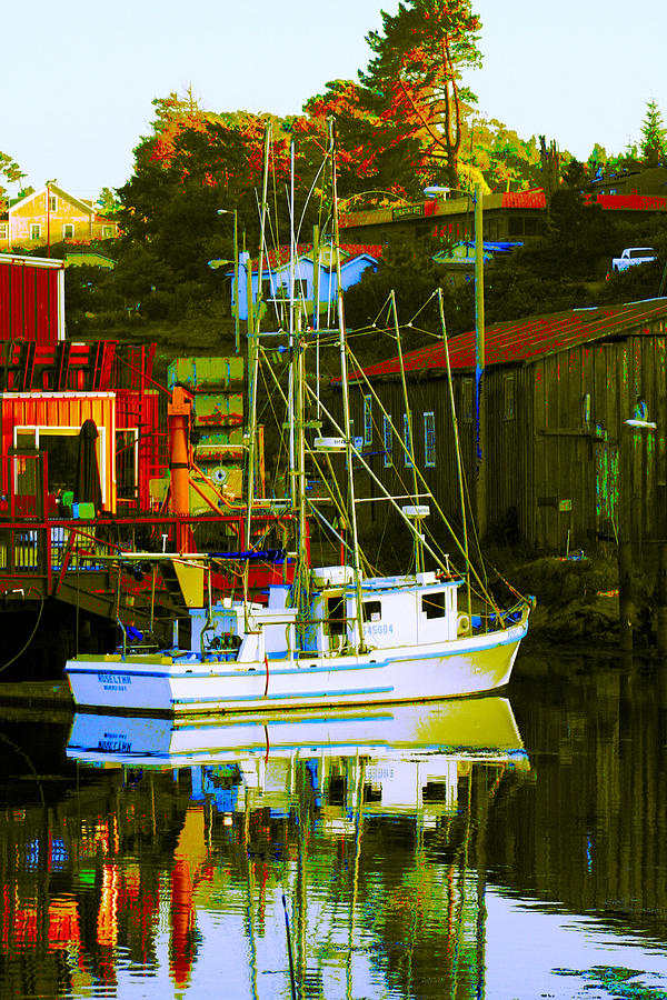Fishn Boat at Harbor Digital Art by Joseph Coulombe