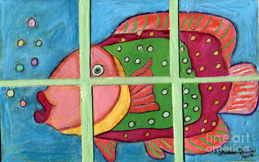 Fishy Painting by Marlene Robbins