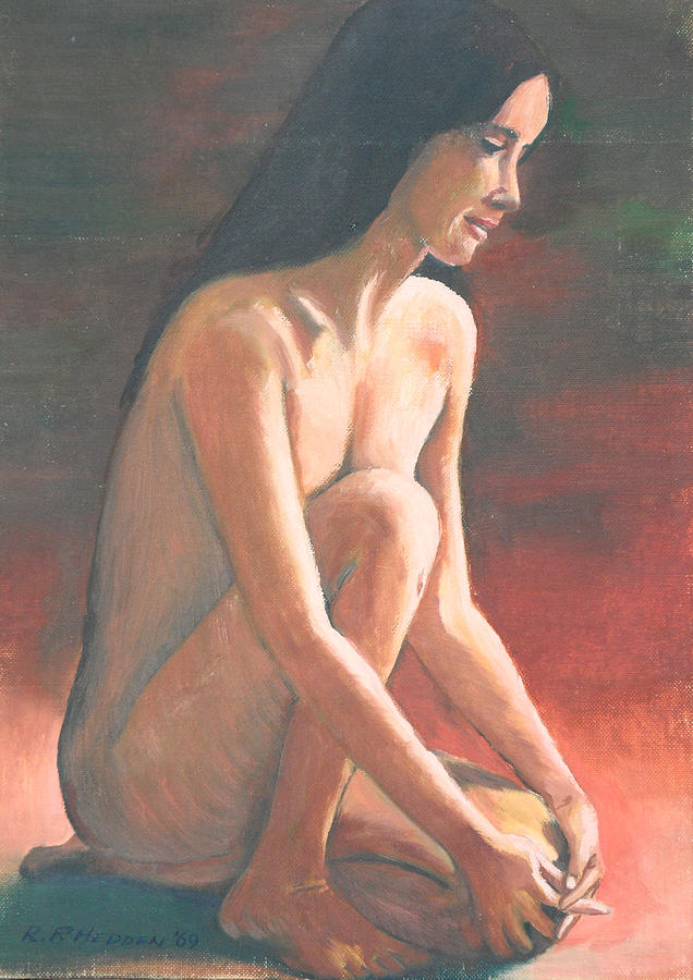 First Oil Figure Painting Painting by Robert P Hedden
