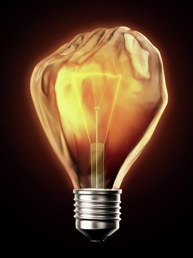 Fist-shaped Light Bulb Photograph by Andrzej Wojcicki/science Photo Library