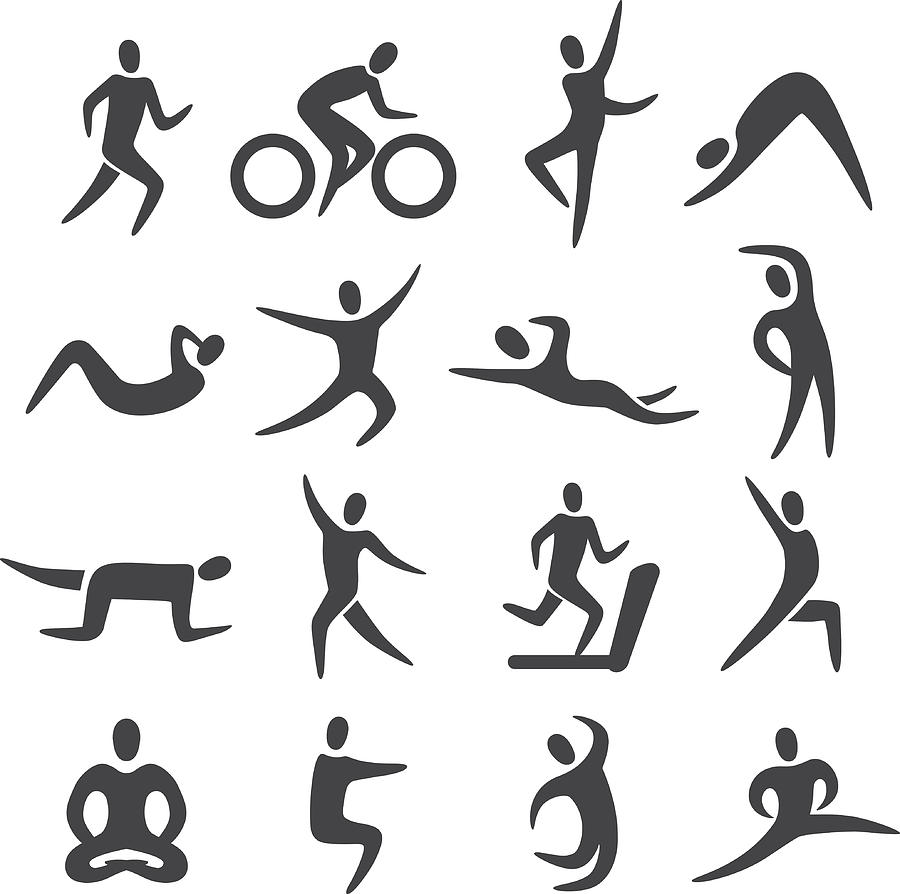 Fitness Posture Icons - Acme Series Drawing by -victor-