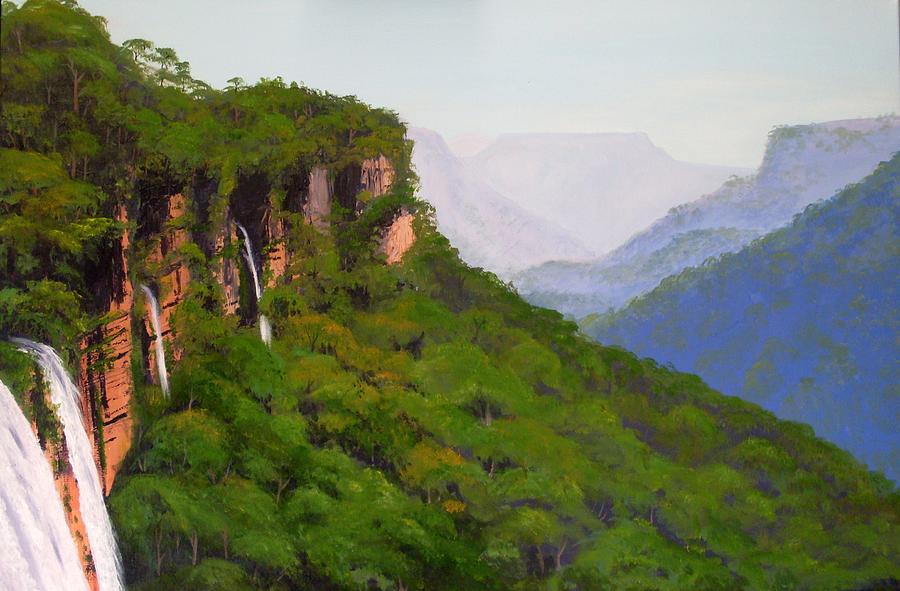 Fitzroy Falls Painting by Anne Gardner