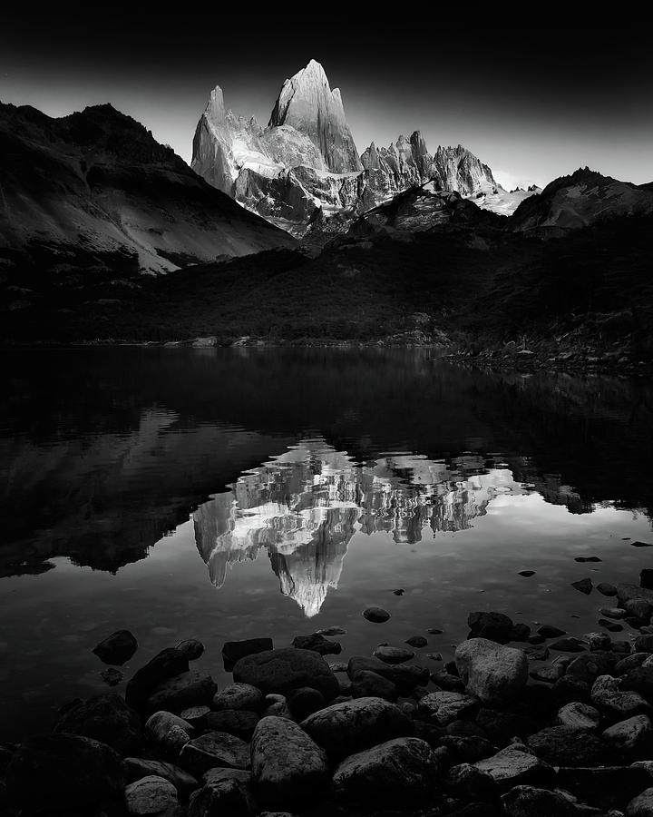 Black And White Photograph - Fitzroy Splendor At Dawn by Phil Green