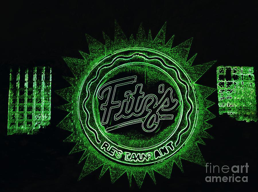 Fitzs in Green Neon  Photograph by Kelly Awad